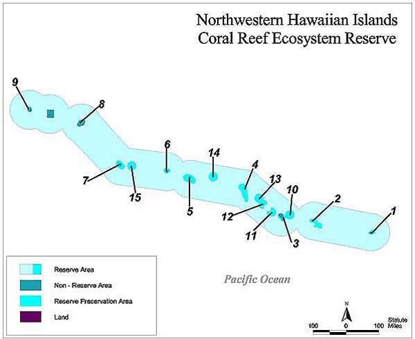 Northwestern Hawaiian Islands Coral Reef Ecosystem Reserve Map