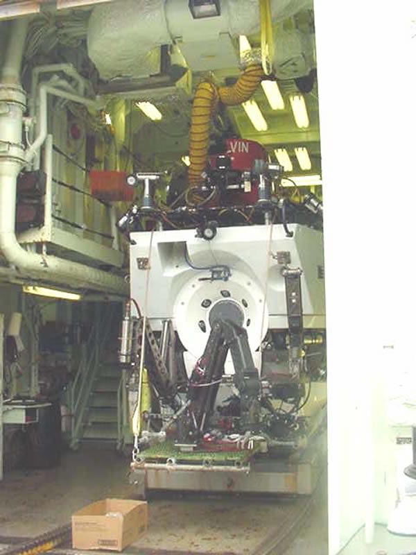 The submersible Alvin in its hangar
