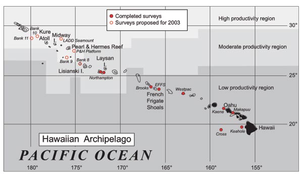 Map of the proposed 2003 survey expedition