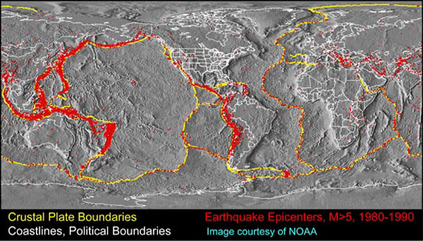 Map Of Earthquakes And Volcanoes. and earthquakes map.