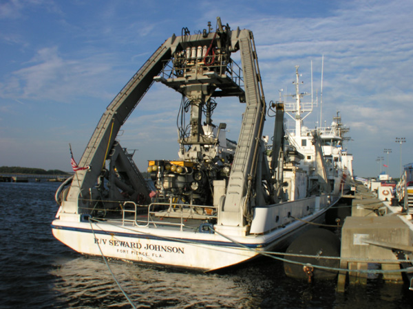Collection of images of the R/V Seward Johnson and Johnson-Sea-Link submersible taken during the Life on the Edge 2005 Exploration.  Image courtesy of Life on the Edge 2005 Exploration, NOAA-OE.