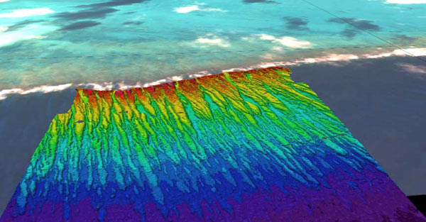 An example of a seafloor map made from multibeam echosounder data.