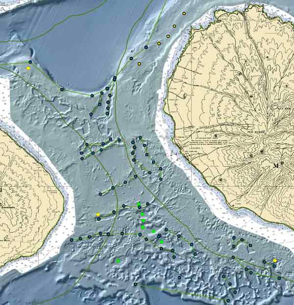 Planned LLS survey sites in the 'Au'au Channel off northwest Maui.