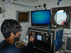 Scientist controls the Phantom S2 ROV from the R/V Laurentian.