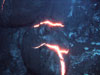 These are consecutive images. The orange glow of superheated magma, about 2,200 degrees Fahrenheit, ready to erupt.