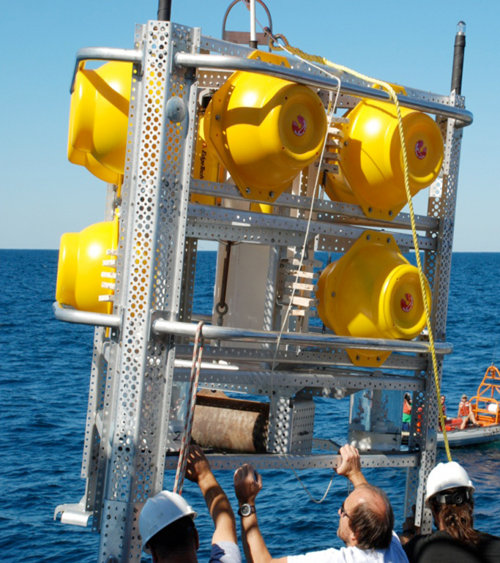 The benthic lander was designed at University of North Carolina – Wilmington for deploying multiple instruments and experiments to the deep-sea floor. Data collected by these platforms provide measurements of environmental variability that are typically unattainable.