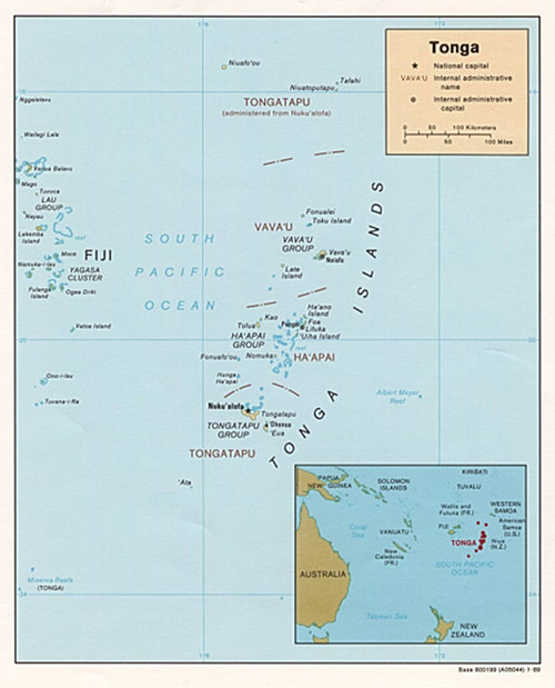 Map of Tonga.