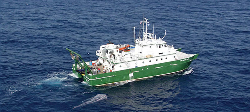 Figure 2. The R/V F.G. Walton Smith, owned and operated by the University of Miami, Rosenstiel School of Marine and Atmospheric Sciences (RSMAS), is one of two vessels that we will be using during this expedition.
