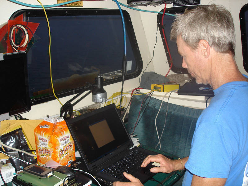 Sam configures a backup laptops as new magnetometer laptop, after a hard drive failure.