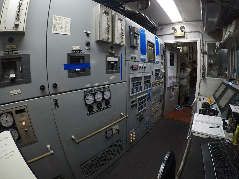 The engine control room of NOAA Ship Nancy Foster.