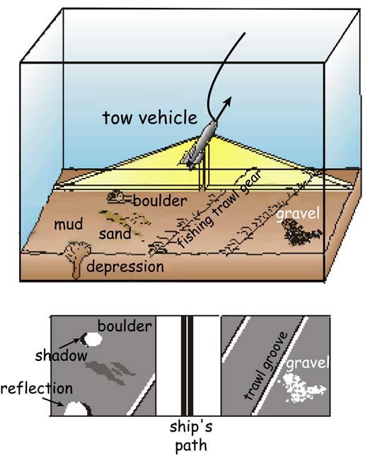 schematic illustration of sidescan sonar