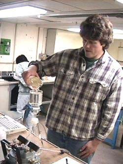 Keith Bosley at work in laboratory