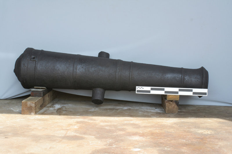 Cannon recovered by archaeologists from a 19th century wreck in the Gulf of Mexico.