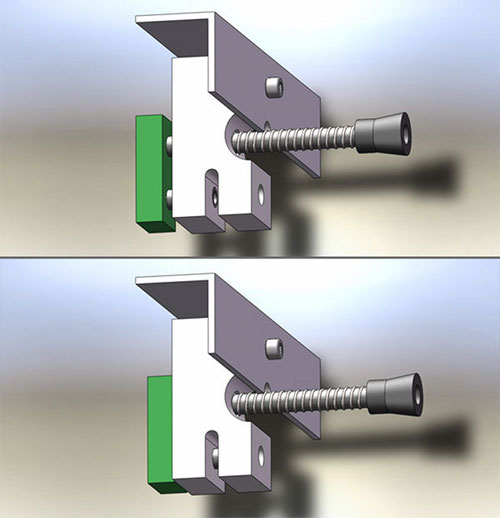 A CAD model of the marker release mechanism.