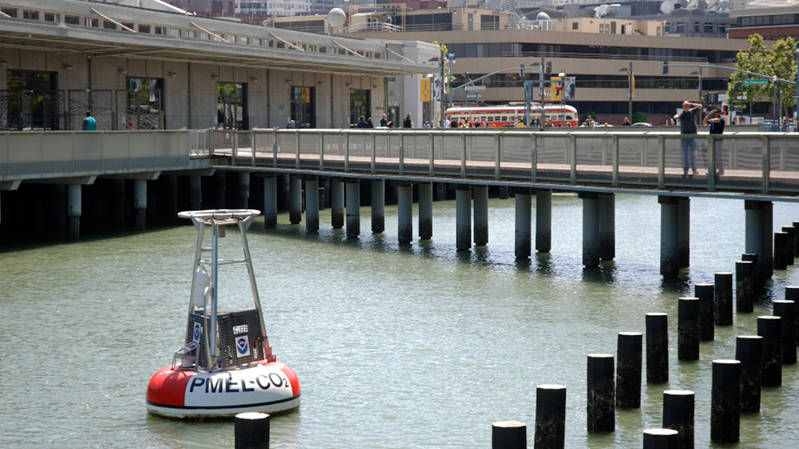 Pacific Marine Environmenta Laboratory scientists discovered a PMEL buoy at the Exploratorium.