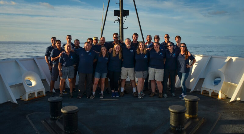 The Mission Team of the NOAA Ship Okeanos Explorer expedition, Mountains in the Deep: Exploring the Central Pacific Basin. We journeyed from American Samoa through the Cook Islands, Jarvis Island, Palmyra Atoll, Kingman Reef, and the High Seas all the way to Honolulu, Hawaii.