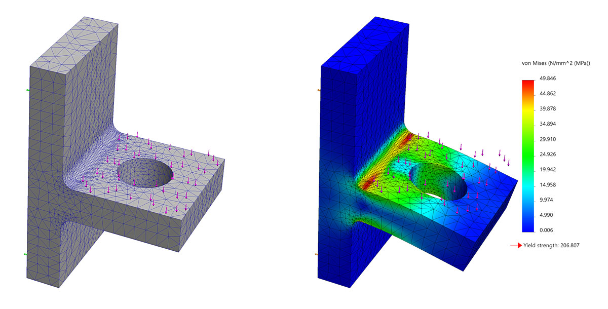 3D Rendering of Solid Models with Meshing and Deformed Finite Element Analysis Result