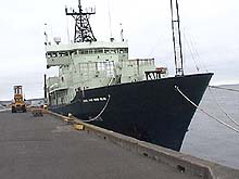 R/V Atlantis docked in the Port of Astoria