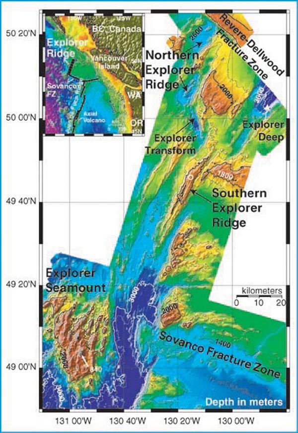 SeaBeam bathymetry of Explorer Ridge