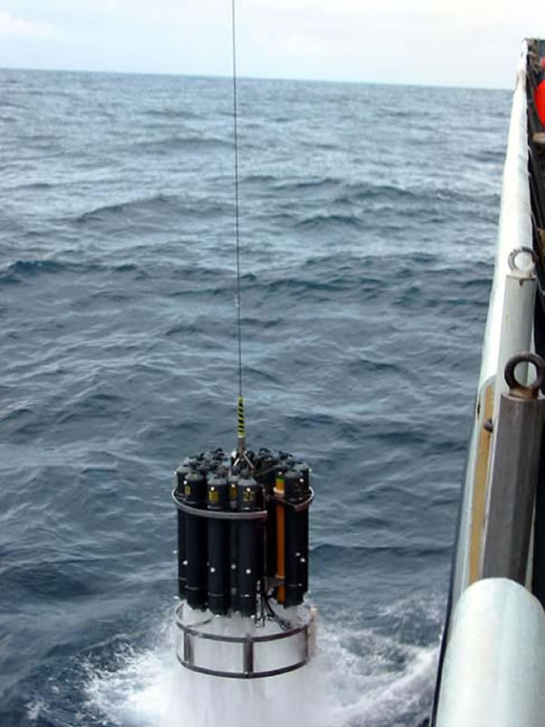 The CTD being deployed