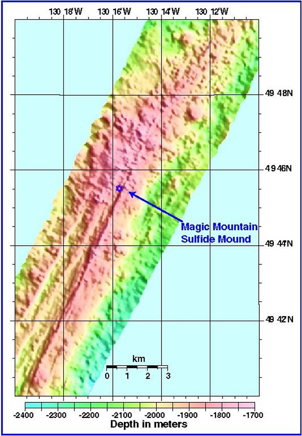 Bathymetric map of Explorer Ridge
