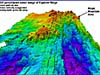 Pencil-beam sonar image of Magic Mountain hydrothermal site