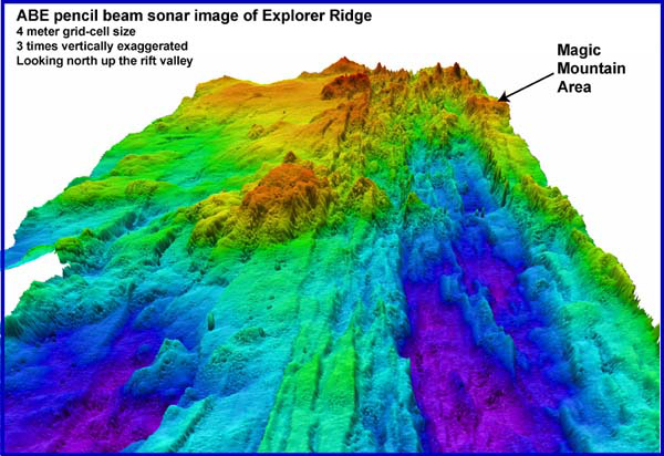 Pencil-beam image of Southern Explorer Ridge