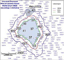 Preliminary soundings of am unnamed seamount west of Lisianski Island