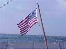 The Ron Brown’s flag flying on September 11th, 2002.