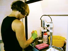 Gail Samples, preparing an extract for culture