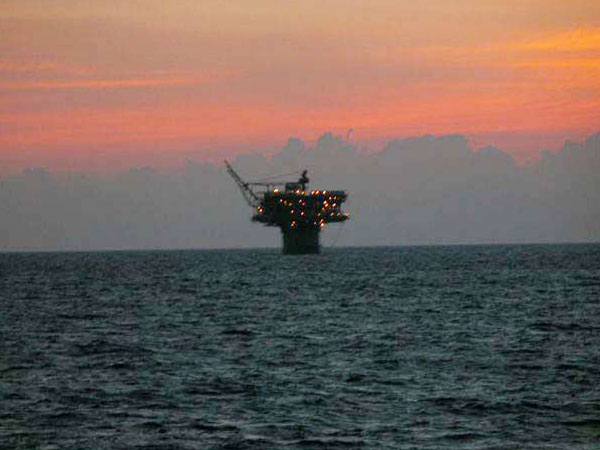 Oil sparr at sunrise