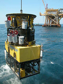 The ROV Innovator during a morning launch