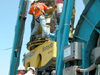 Inovator sample buckets being unloaded after dive