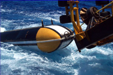 The MR1 towed a long-range sidescan sonar system