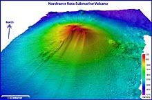 Three-dimensional view of northwest Rota submarine volcano