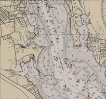 Historical US Coast and Geodetic Survey chart of Rhode Island depicting Gaspee Point