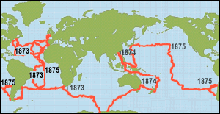 The Route of the HMS Challenger
