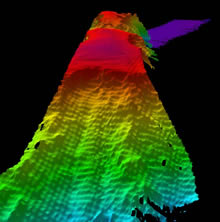 A bathymetry map of the Kelvin seamount showing the Western ridge