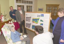 Presenting Dr. Bunce with images of the Bunce fault
