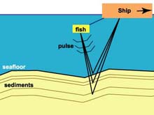 This schematic demonstrates the principle underlying subseafloor imaging with an acoustic system.