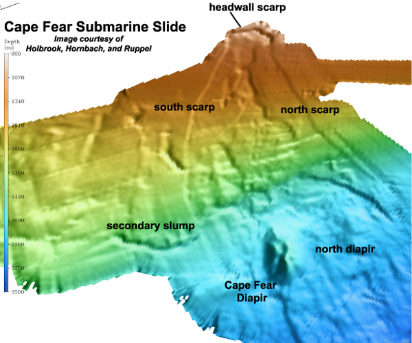 A new map of the Cape Fear slide that is the most complete and highest quality ever produced.