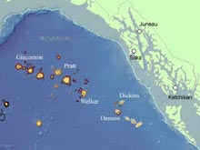 Gulf of Alaska Seamount Expedition 2004 Dive Sites.