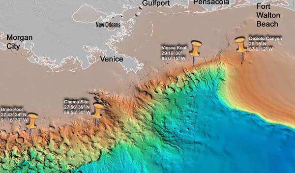 NOAA Ocean Explorer: Deep Scope dive sites