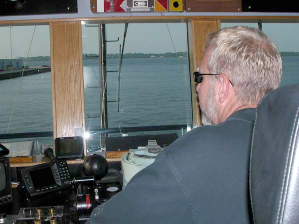 Captain Mike Schoeller on the bridge the morning of our departure.