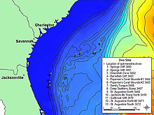 map of the 13 dive sites in Estuary to the Abyss Expedition