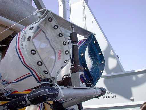 Plankton nets are mounted on the bumper bar of ROPOS, and are used to collect plankton above the hydrothermal vent sites.
