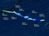 Map showing 2004 multibeam mapping efforts from the Ronald H. Brown.