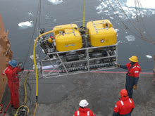 The Global Explorer remotely operated vehicle (ROV) is equipped with 3 standard and 1 high definition camera.