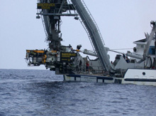 Figure 3. The Johnson-Sea-Link four person submersible combined with the large oceanographic ship provide a suite of powerful tools for sampling the ocean from surface to at least 1000 m