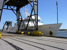 The R/V SEWARD JOHNSON docked at Morehead City, NC.